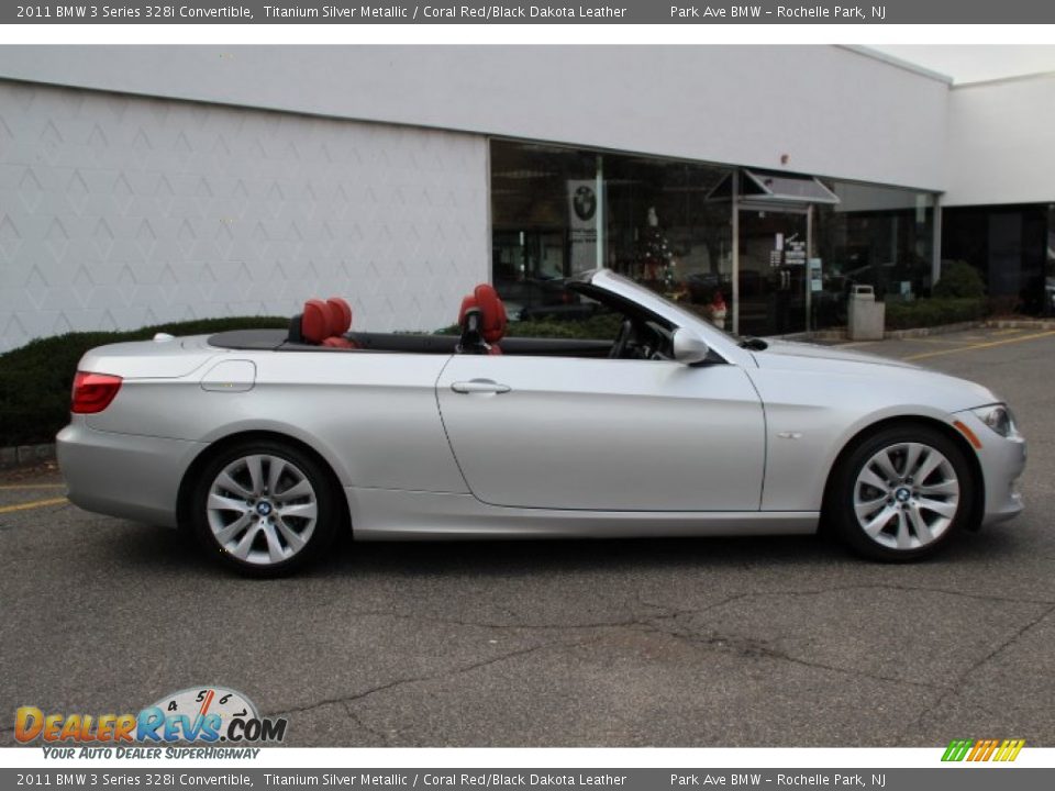 2011 BMW 3 Series 328i Convertible Titanium Silver Metallic / Coral Red/Black Dakota Leather Photo #2