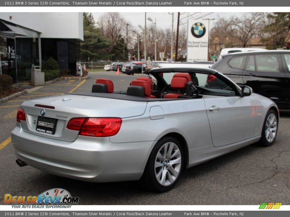 2011 BMW 3 Series 328i Convertible Titanium Silver Metallic / Coral Red/Black Dakota Leather Photo #3