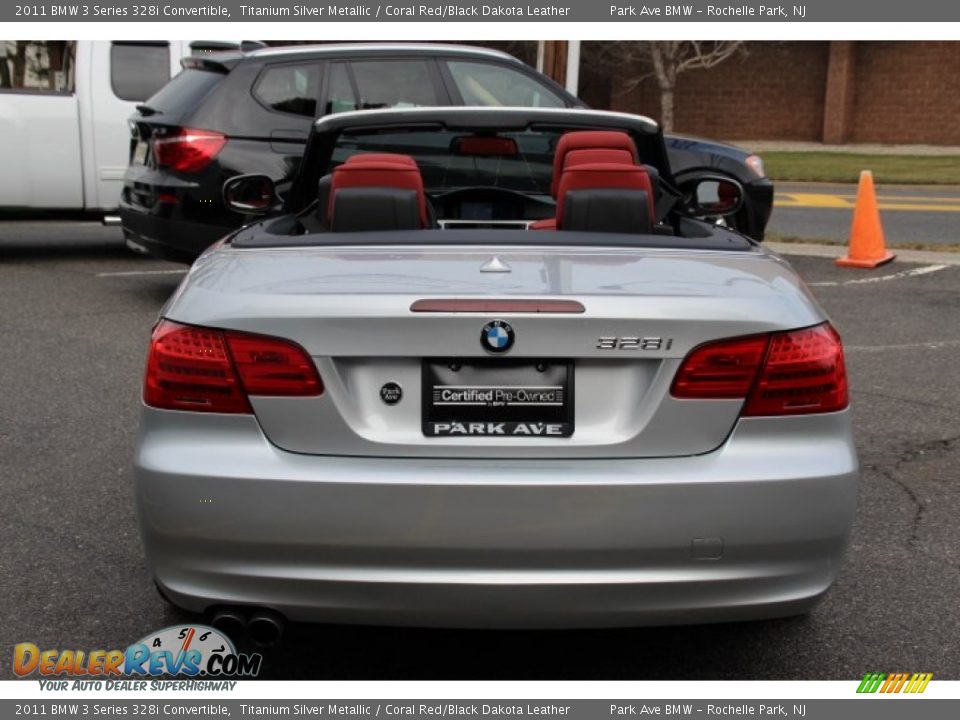 2011 BMW 3 Series 328i Convertible Titanium Silver Metallic / Coral Red/Black Dakota Leather Photo #4