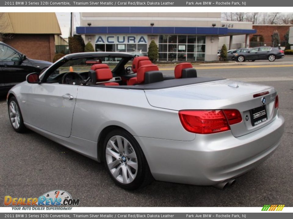 2011 BMW 3 Series 328i Convertible Titanium Silver Metallic / Coral Red/Black Dakota Leather Photo #5
