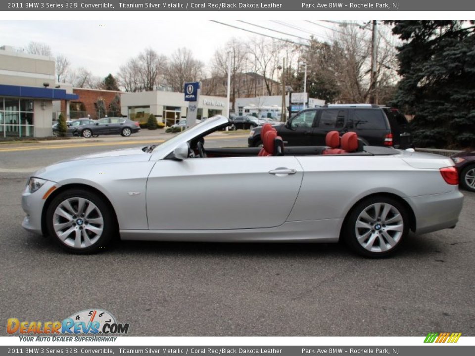 2011 BMW 3 Series 328i Convertible Titanium Silver Metallic / Coral Red/Black Dakota Leather Photo #6