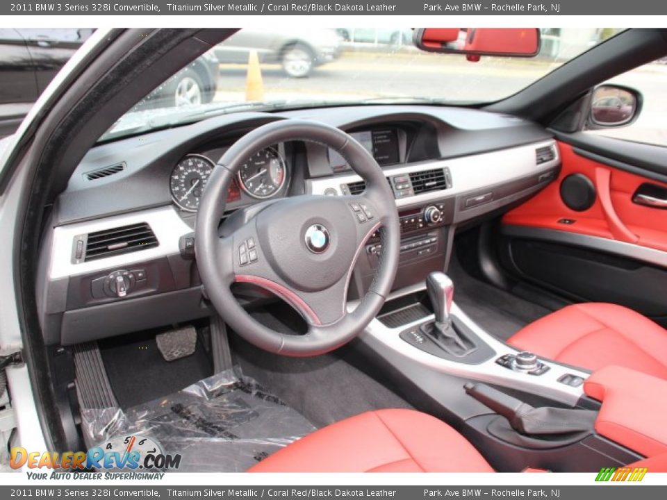 Coral Red/Black Dakota Leather Interior - 2011 BMW 3 Series 328i Convertible Photo #10