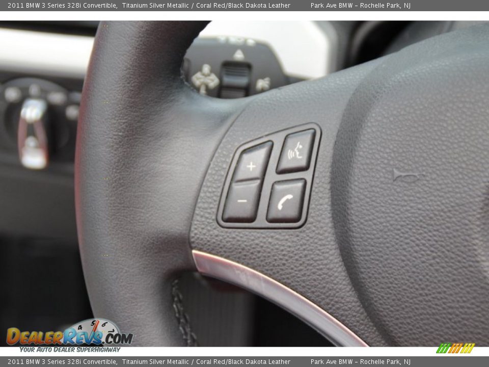 2011 BMW 3 Series 328i Convertible Titanium Silver Metallic / Coral Red/Black Dakota Leather Photo #17