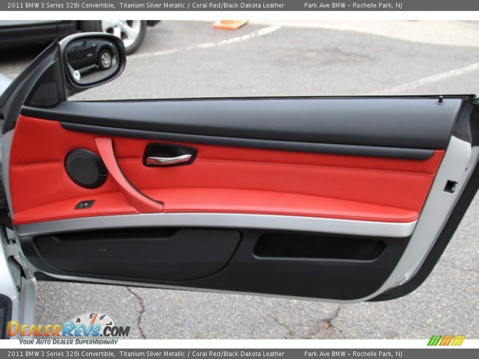 2011 BMW 3 Series 328i Convertible Titanium Silver Metallic / Coral Red/Black Dakota Leather Photo #22