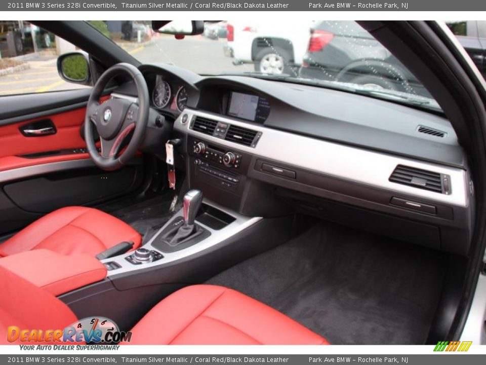 2011 BMW 3 Series 328i Convertible Titanium Silver Metallic / Coral Red/Black Dakota Leather Photo #24