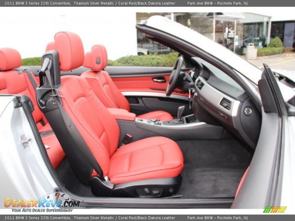 2011 BMW 3 Series 328i Convertible Titanium Silver Metallic / Coral Red/Black Dakota Leather Photo #25