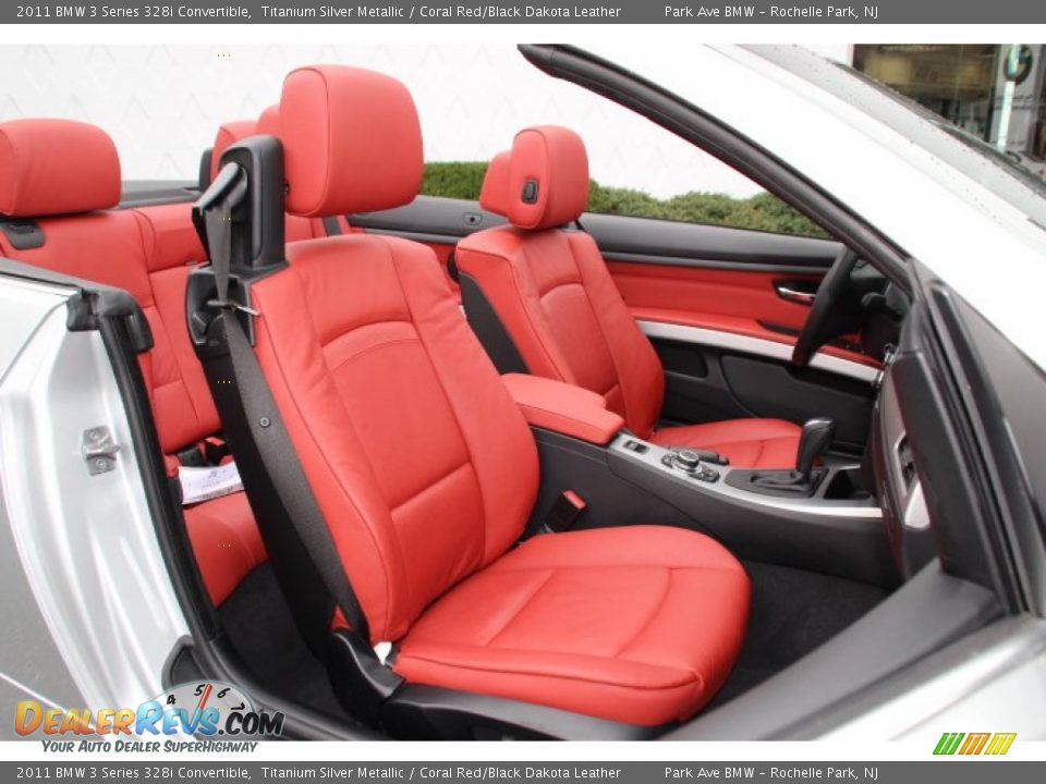 2011 BMW 3 Series 328i Convertible Titanium Silver Metallic / Coral Red/Black Dakota Leather Photo #26