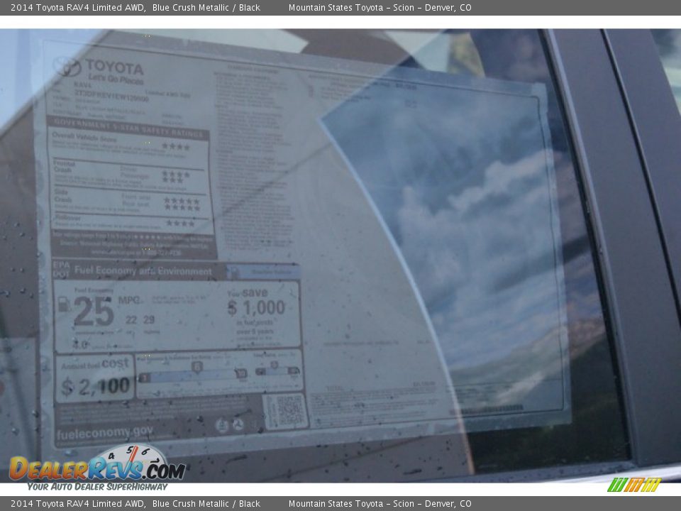 2014 Toyota RAV4 Limited AWD Blue Crush Metallic / Black Photo #10