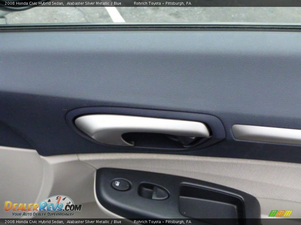 2008 Honda Civic Hybrid Sedan Alabaster Silver Metallic / Blue Photo #11