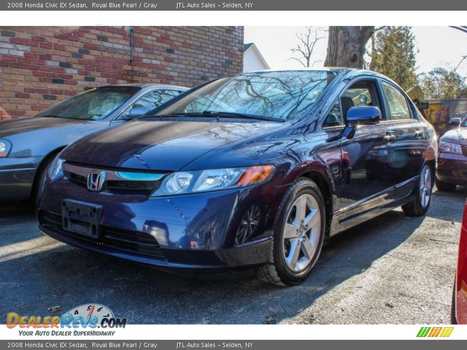 2008 Honda Civic EX Sedan Royal Blue Pearl / Gray Photo #1
