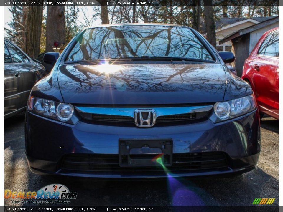 2008 Honda Civic EX Sedan Royal Blue Pearl / Gray Photo #2