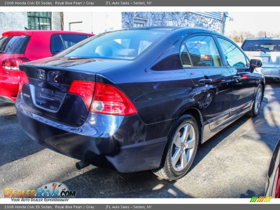 2008 Honda Civic EX Sedan Royal Blue Pearl / Gray Photo #4