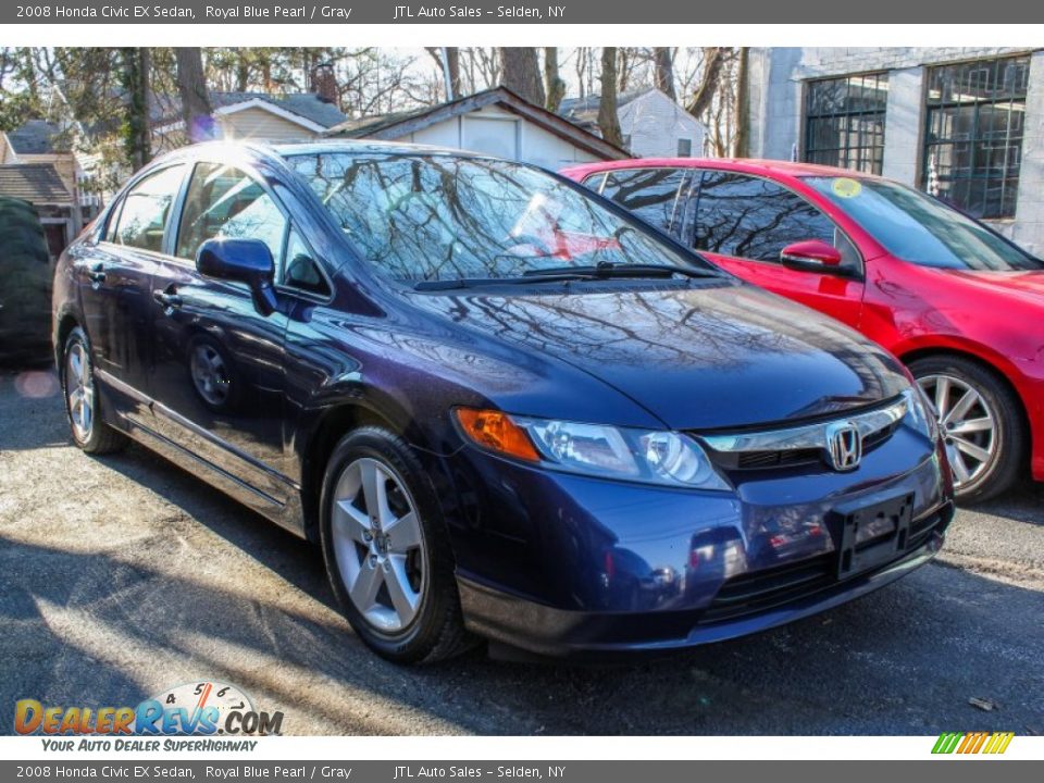 2008 Honda Civic EX Sedan Royal Blue Pearl / Gray Photo #5