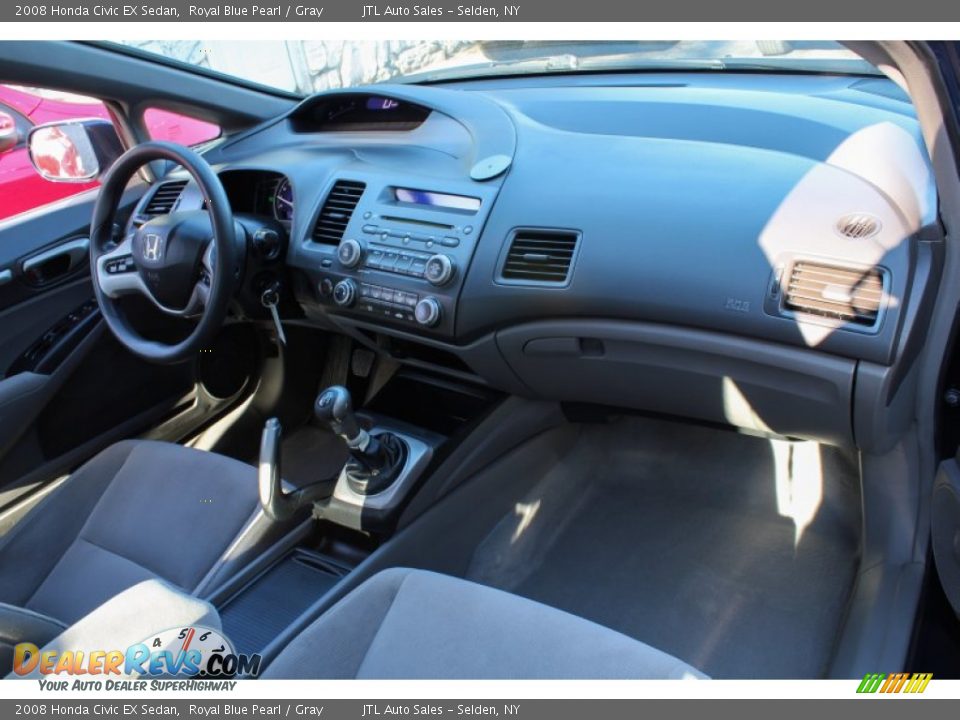 2008 Honda Civic EX Sedan Royal Blue Pearl / Gray Photo #6