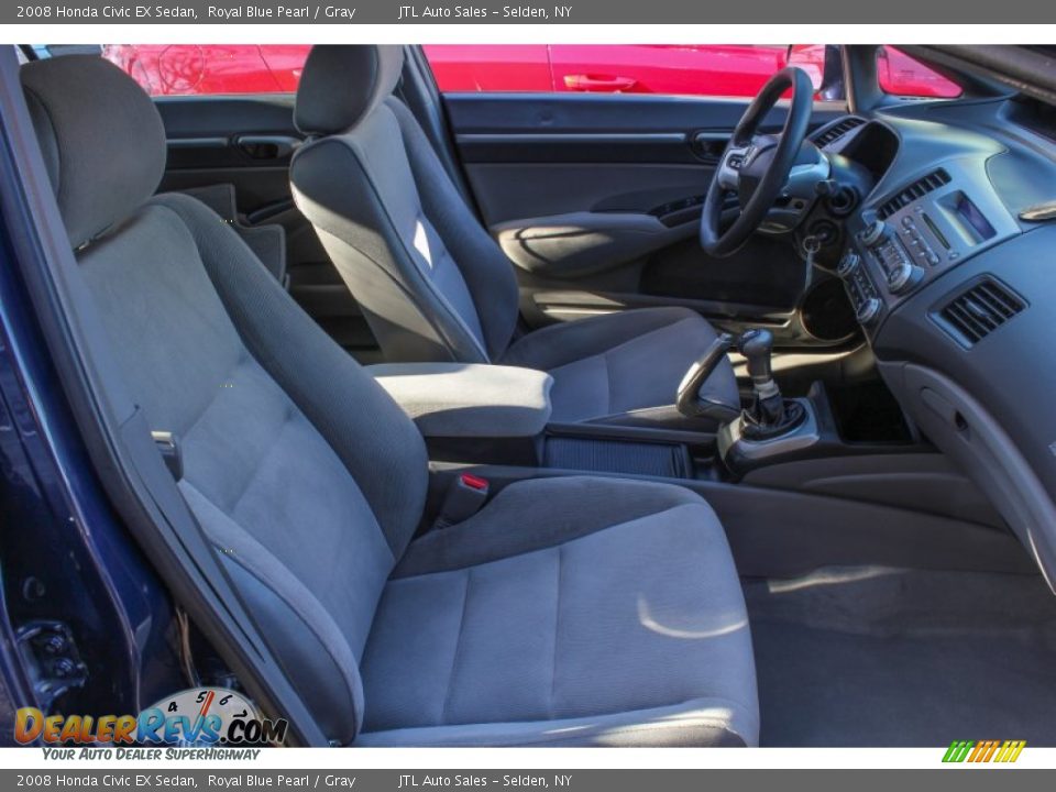 2008 Honda Civic EX Sedan Royal Blue Pearl / Gray Photo #7