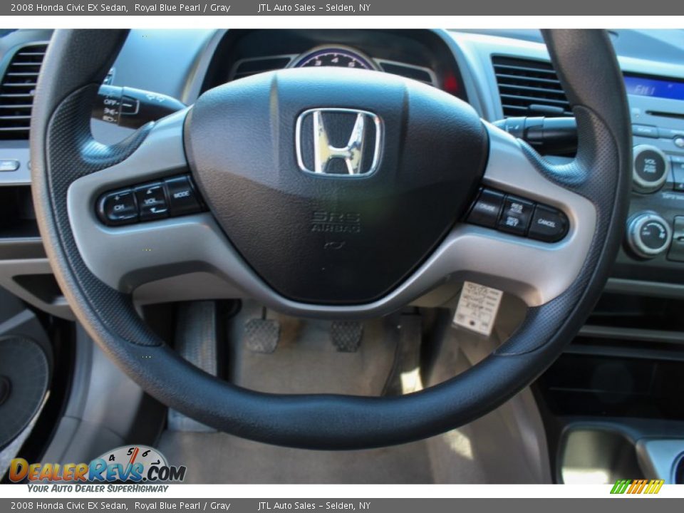 2008 Honda Civic EX Sedan Royal Blue Pearl / Gray Photo #12