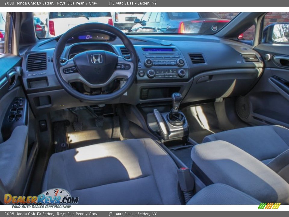 2008 Honda Civic EX Sedan Royal Blue Pearl / Gray Photo #13