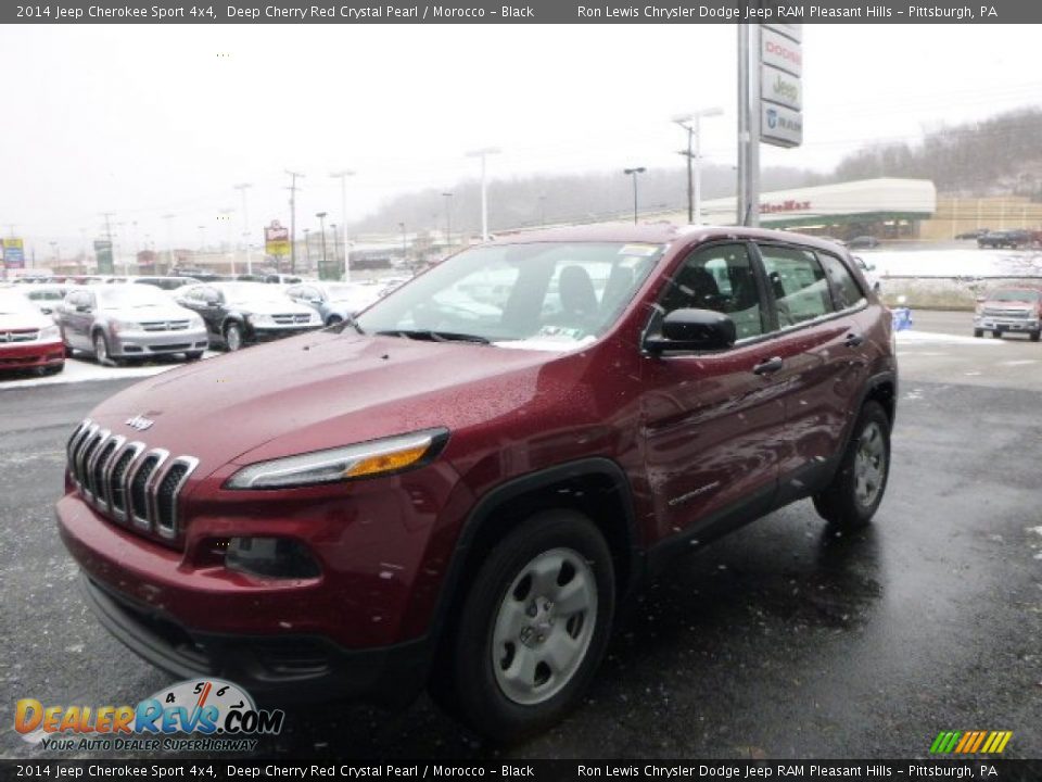 2014 Jeep Cherokee Sport 4x4 Deep Cherry Red Crystal Pearl / Morocco - Black Photo #1