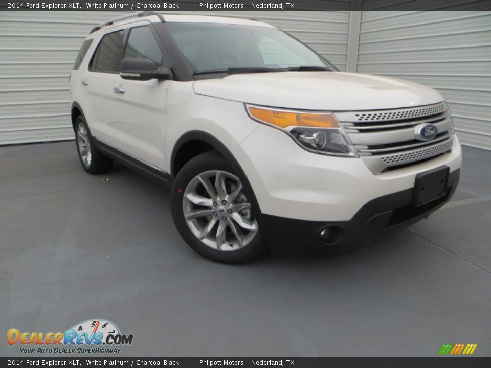 2014 Ford Explorer XLT White Platinum / Charcoal Black Photo #2