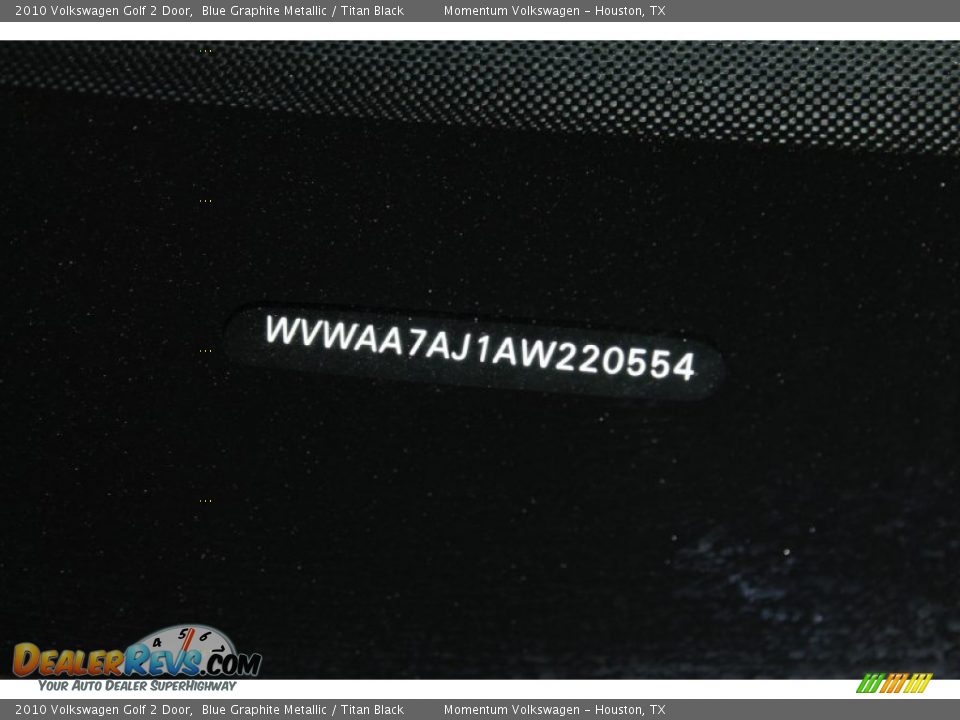 2010 Volkswagen Golf 2 Door Blue Graphite Metallic / Titan Black Photo #27