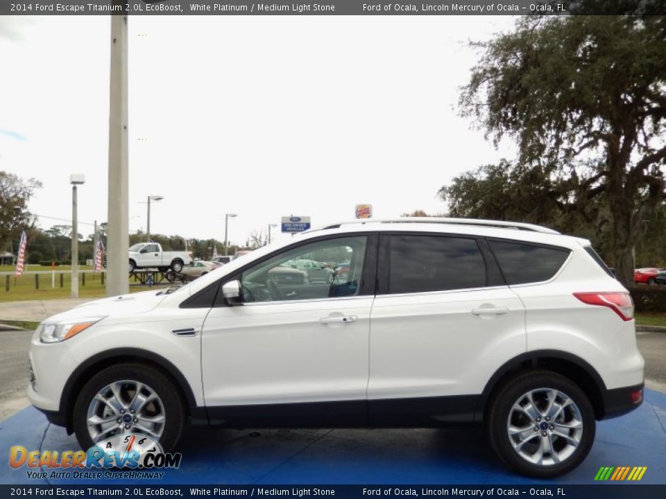 2014 Ford Escape Titanium 2.0L EcoBoost White Platinum / Medium Light Stone Photo #2