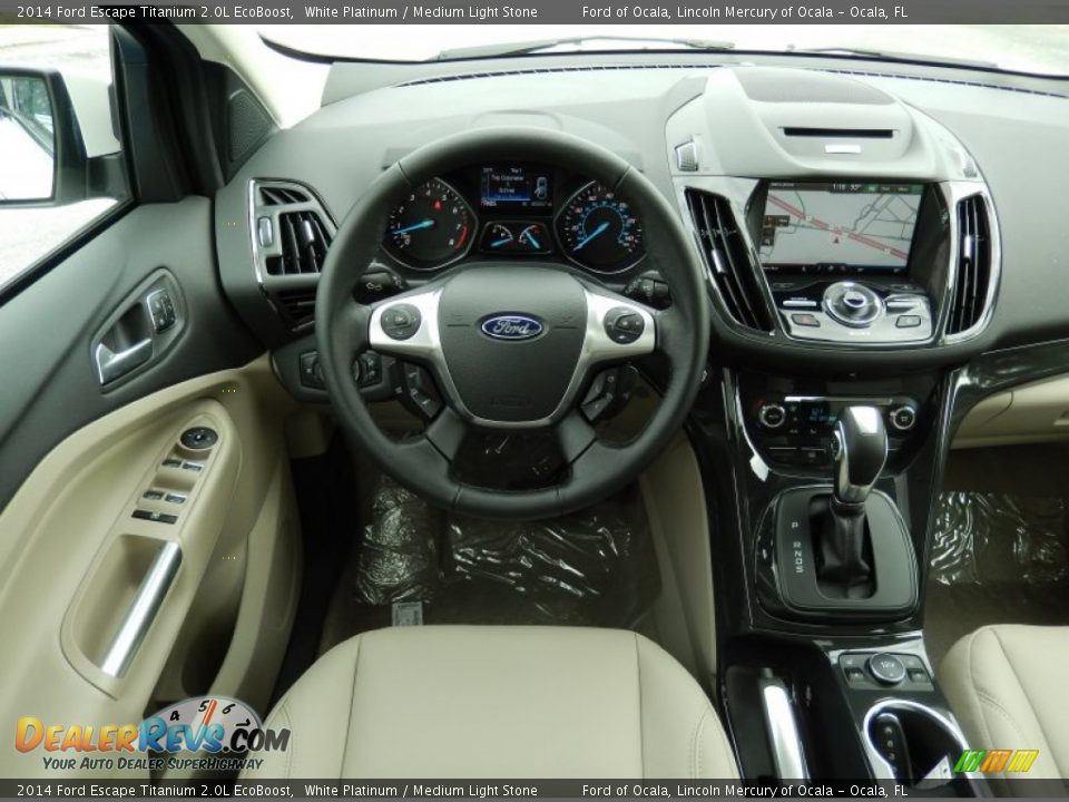 2014 Ford Escape Titanium 2.0L EcoBoost White Platinum / Medium Light Stone Photo #9