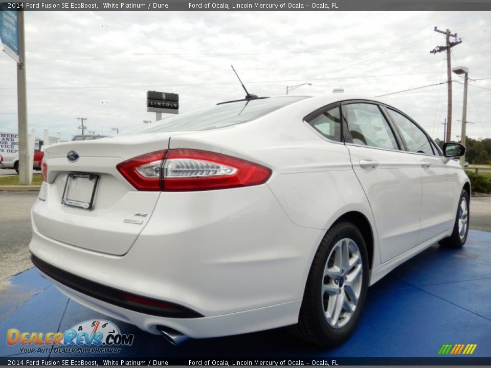 2014 Ford Fusion SE EcoBoost White Platinum / Dune Photo #3