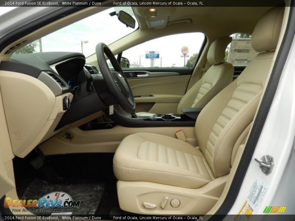 2014 Ford Fusion SE EcoBoost White Platinum / Dune Photo #6