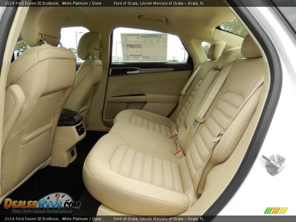 2014 Ford Fusion SE EcoBoost White Platinum / Dune Photo #7