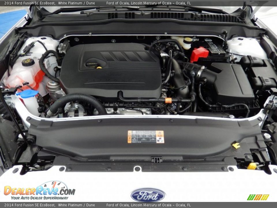 2014 Ford Fusion SE EcoBoost White Platinum / Dune Photo #11