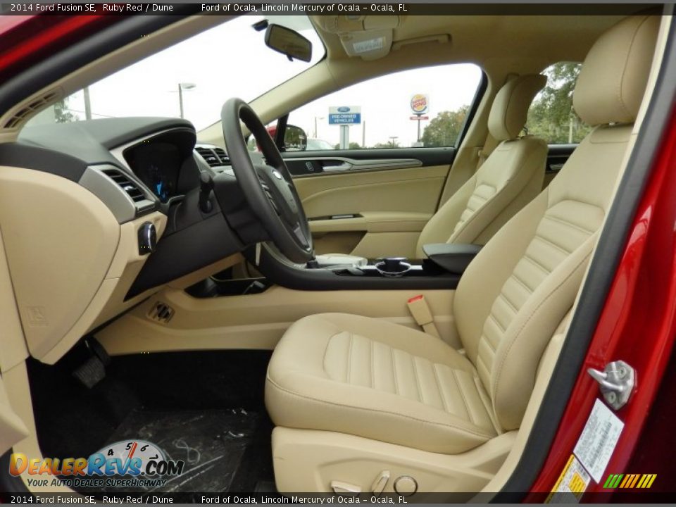 2014 Ford Fusion SE Ruby Red / Dune Photo #6