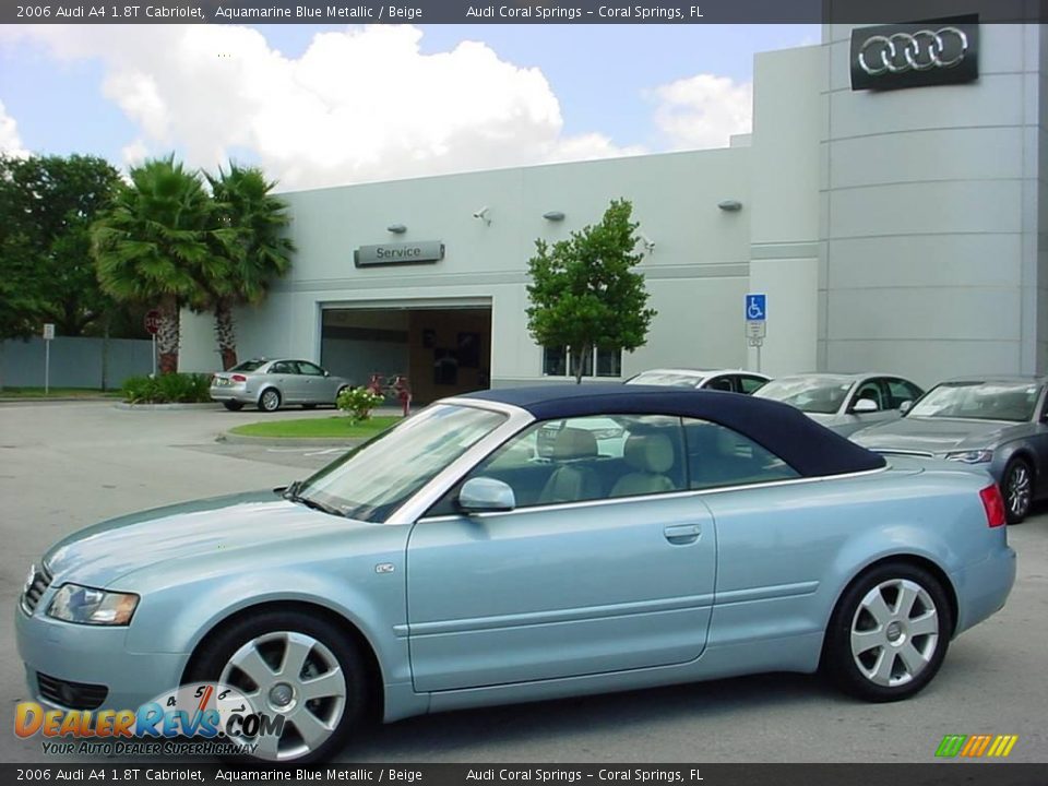 2006 Audi A4 1.8T Cabriolet Aquamarine Blue Metallic / Beige Photo #2
