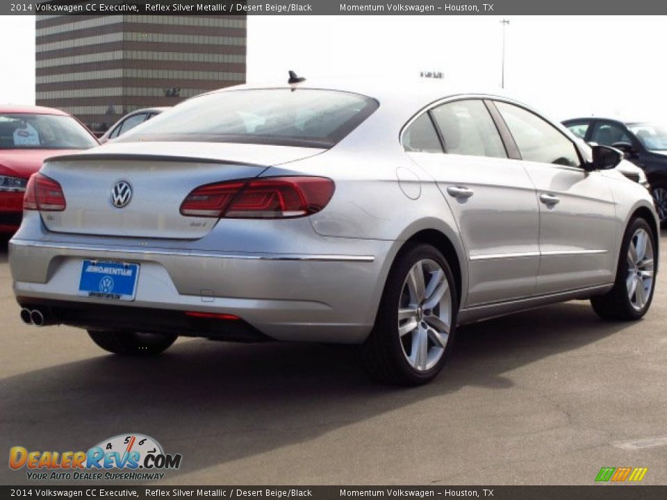2014 Volkswagen CC Executive Reflex Silver Metallic / Desert Beige/Black Photo #6