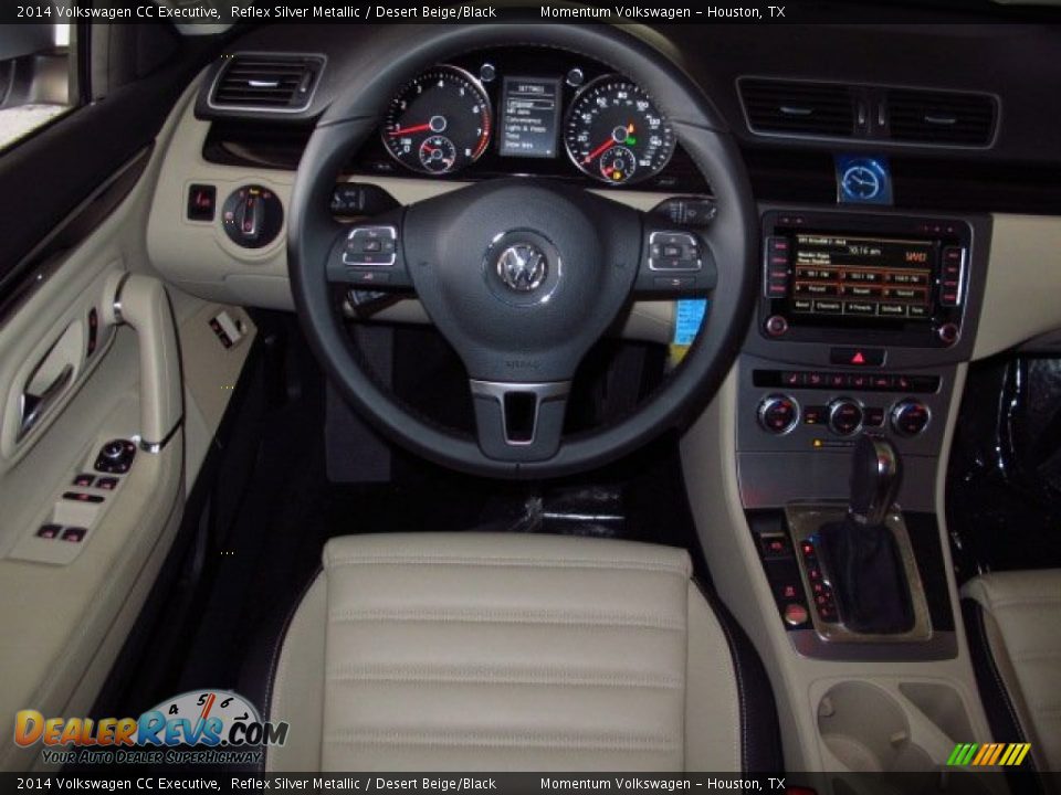 2014 Volkswagen CC Executive Reflex Silver Metallic / Desert Beige/Black Photo #12