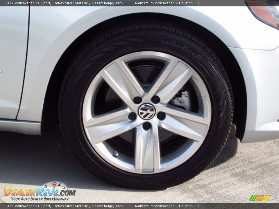2014 Volkswagen CC Sport Reflex Silver Metallic / Desert Beige/Black Photo #7
