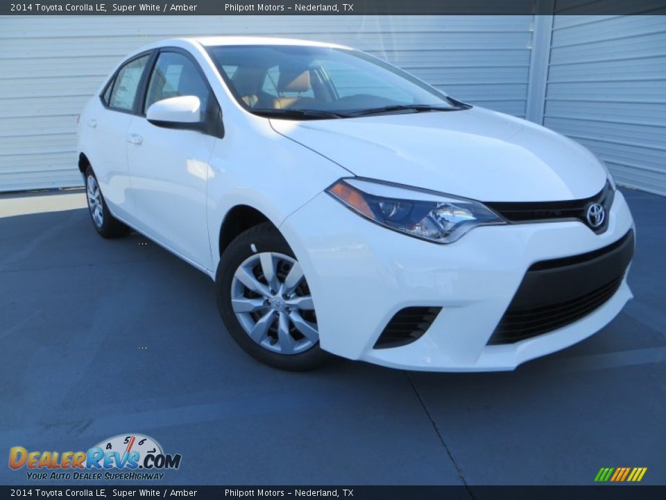 2014 Toyota Corolla LE Super White / Amber Photo #1