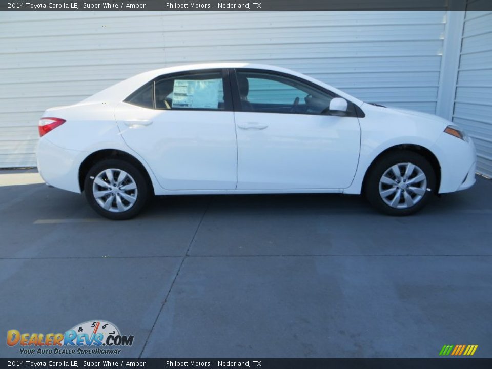 2014 Toyota Corolla LE Super White / Amber Photo #3