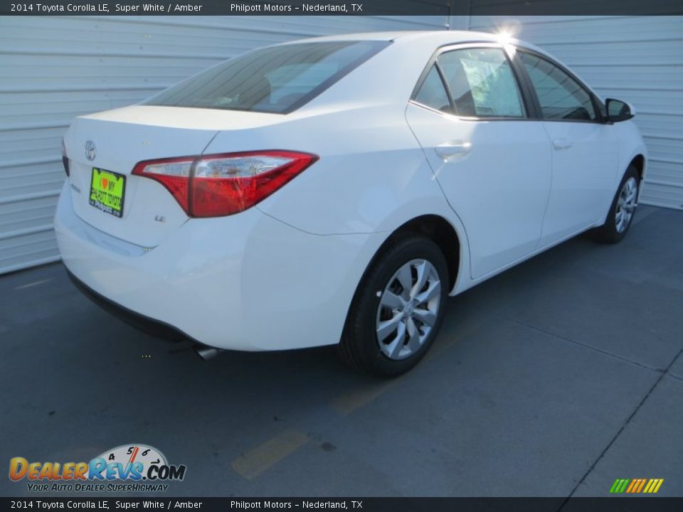 2014 Toyota Corolla LE Super White / Amber Photo #4