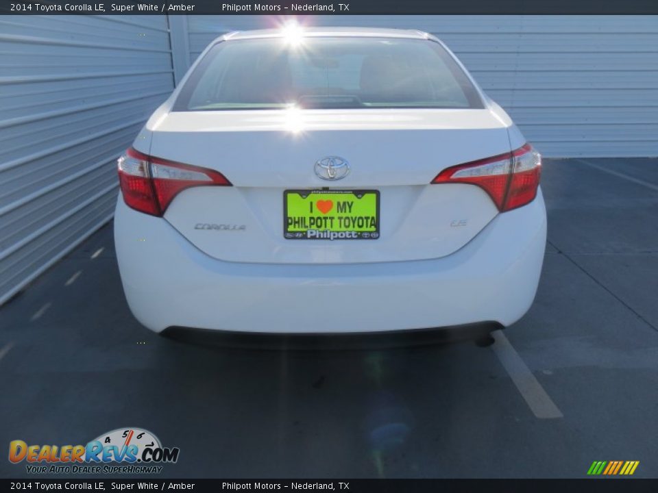 2014 Toyota Corolla LE Super White / Amber Photo #5