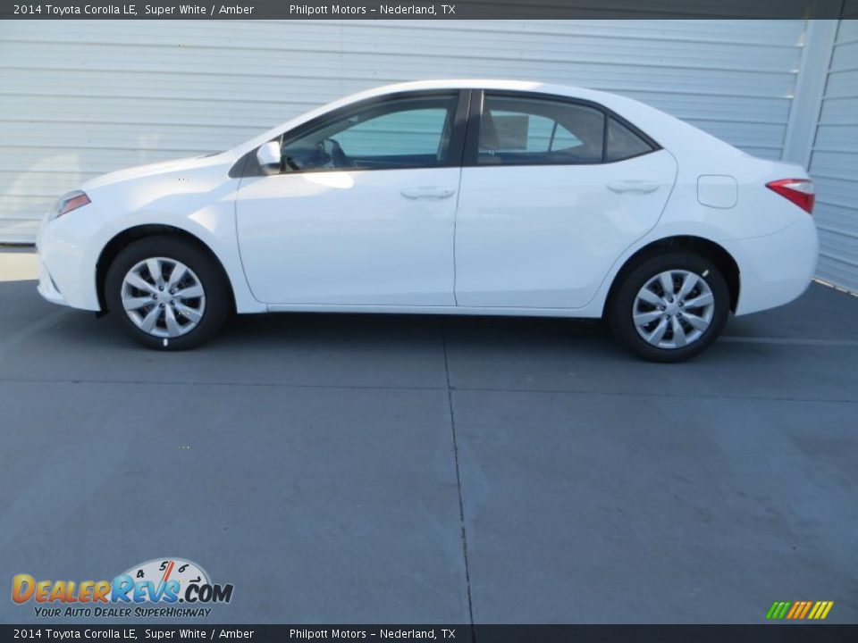 2014 Toyota Corolla LE Super White / Amber Photo #6