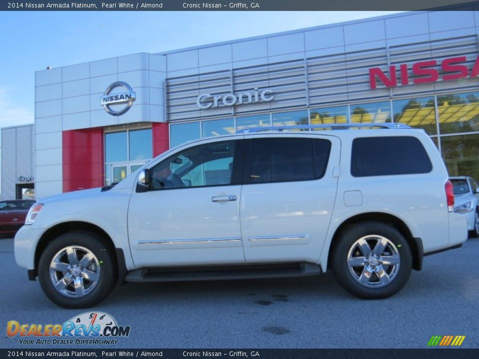 2014 Nissan Armada Platinum Pearl White / Almond Photo #2