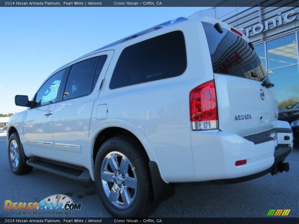 2014 Nissan Armada Platinum Pearl White / Almond Photo #3