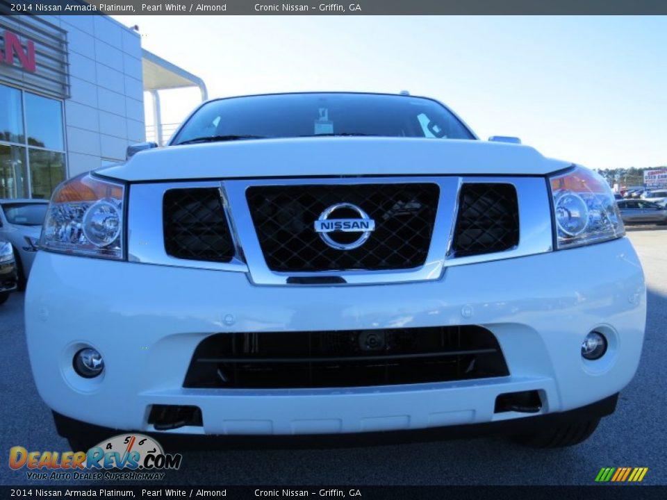 2014 Nissan Armada Platinum Pearl White / Almond Photo #8