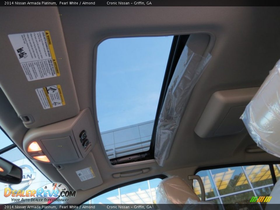2014 Nissan Armada Platinum Pearl White / Almond Photo #11