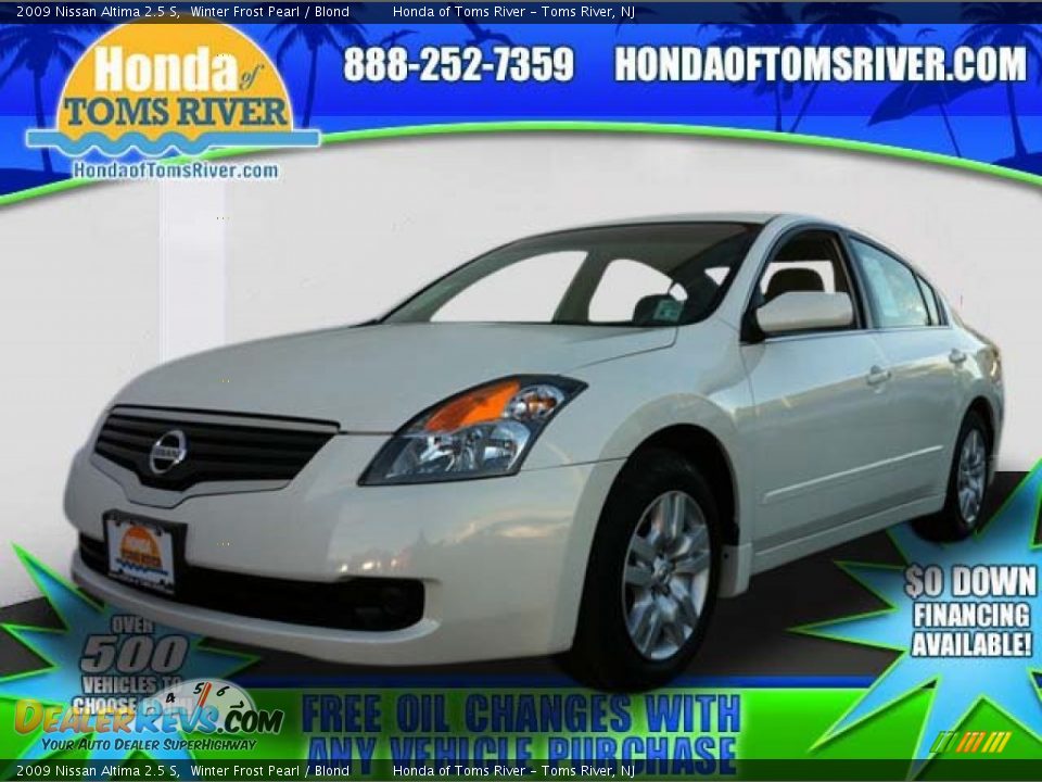 2009 Nissan Altima 2.5 S Winter Frost Pearl / Blond Photo #1