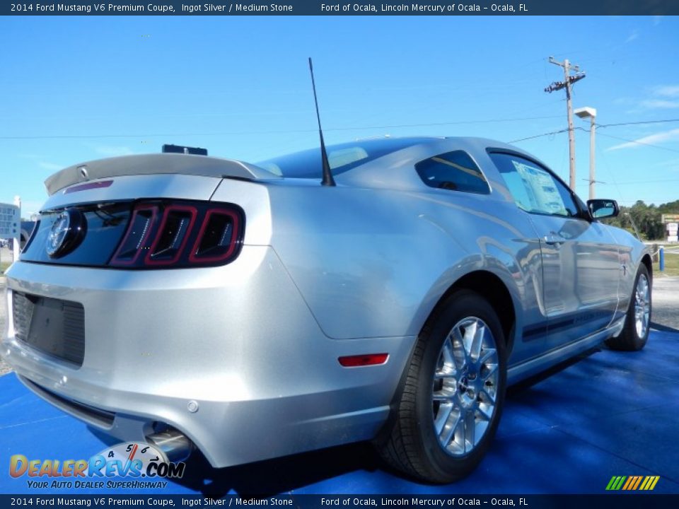 2014 Ford Mustang V6 Premium Coupe Ingot Silver / Medium Stone Photo #3