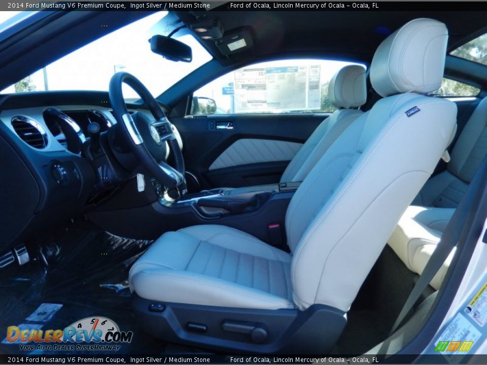 2014 Ford Mustang V6 Premium Coupe Ingot Silver / Medium Stone Photo #5