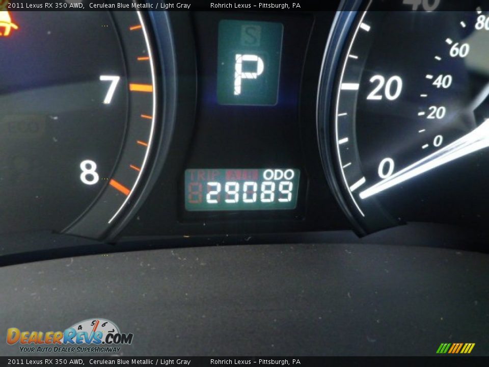 2011 Lexus RX 350 AWD Cerulean Blue Metallic / Light Gray Photo #8