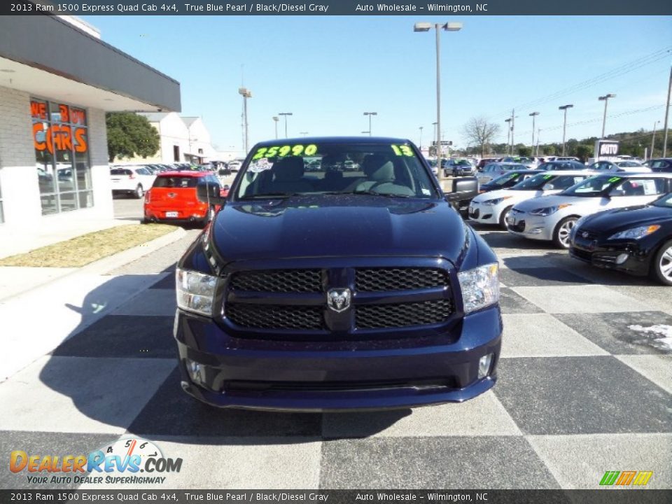 2013 Ram 1500 Express Quad Cab 4x4 True Blue Pearl / Black/Diesel Gray Photo #2