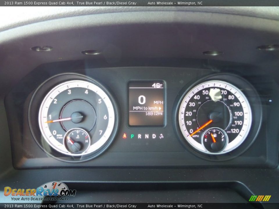 2013 Ram 1500 Express Quad Cab 4x4 True Blue Pearl / Black/Diesel Gray Photo #16